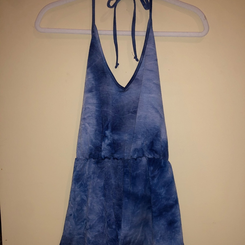 Blue tie dye romper
